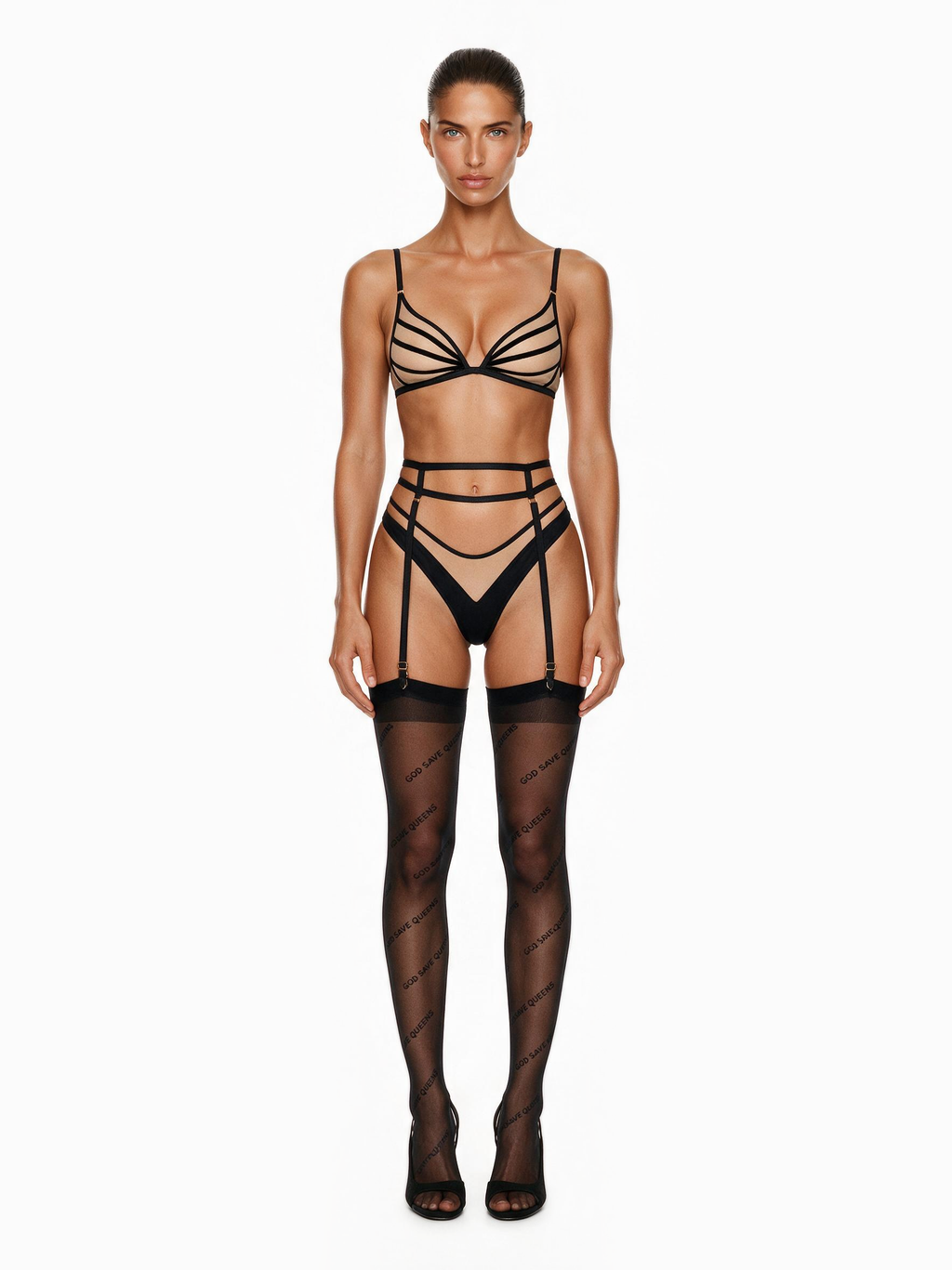 Forget Me Not Suspender Black